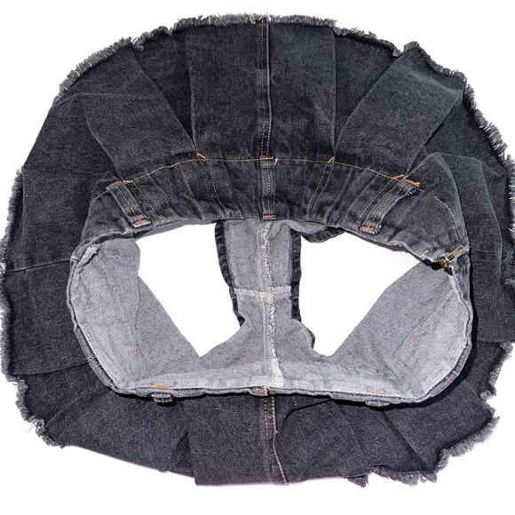 Lioness Pleated Denim Allure Y2K 90s Low Rise Charcoal Mini Skort Size Large - Picture 8 of 16